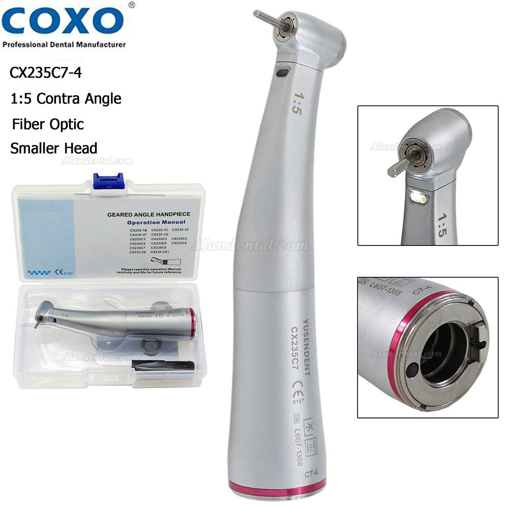 Yusendent CX235C7-4 Dental 1:5 Mini Head Contra Angle (Fiber Optic Inner Water)